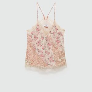 Mango Pink Floral Lace Cami